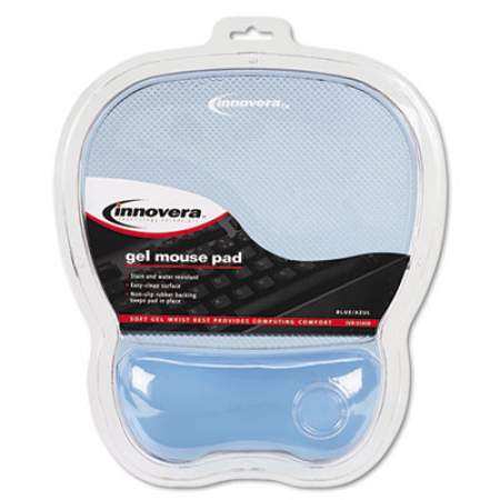 Innovera Gel Mouse Pad w/Wrist Rest, Nonskid Base, 8-1/4 x 9-5/8, Blue (51430)