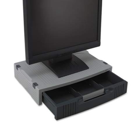Innovera Basic LCD Monitor/Printer Stand, 15" x 11" x 3", Charcoal Gray/Light Gray (55000)