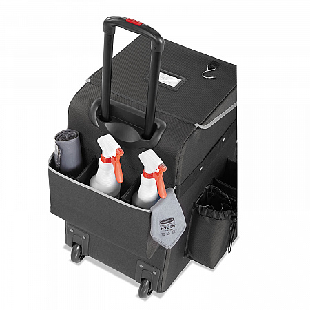 Executive Quick Clean Janitorial Cart, Synthetic Fabric, 16 Compartments, 14.25