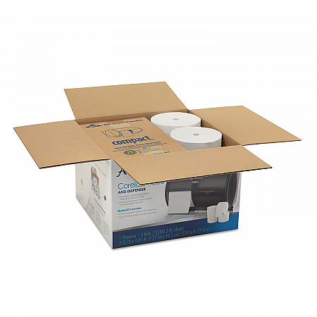 Compact Tissue Dispenser and Angel Soft ps Tissue Start Kit, 10.13 x 6.75 x 7.13, Translucent Smoke (5679500)