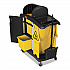 High Capacity Cleaning Cart, Plastic, 4 Shelves, 2 Bins, 21.75