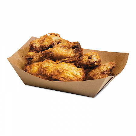 EcoCraft Food Trays, 3 lb Capacity, Natural, Paper, 500/Carton (300699)