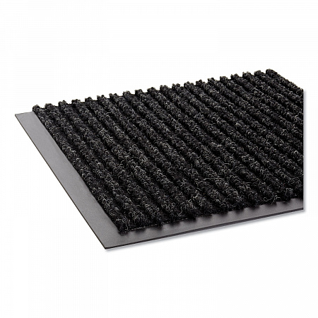 Needle-Rib Wiper/Scraper Mat, Rectangular, Charcoal Gray Ribbed Surface, 48