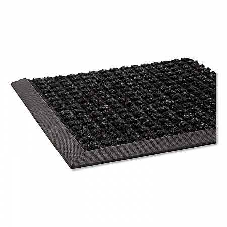 Super-Soaker Wiper/Scraper Mat with Gripper Bottom, Rectangular, Charcoal Gray Loop Pile Surface, 36