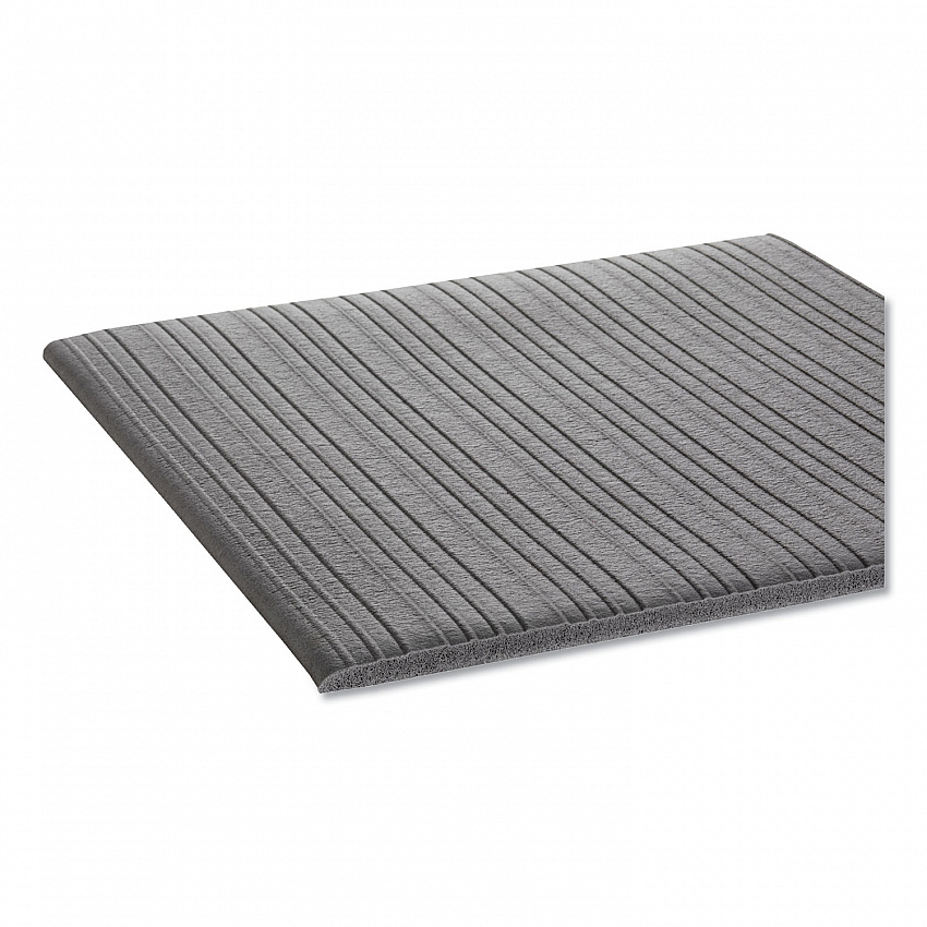 Ribbed Vinyl Anti-Fatigue Mat, Rectangular, Gray Ribbed Surface, 27" x 36" (FJS736GY)