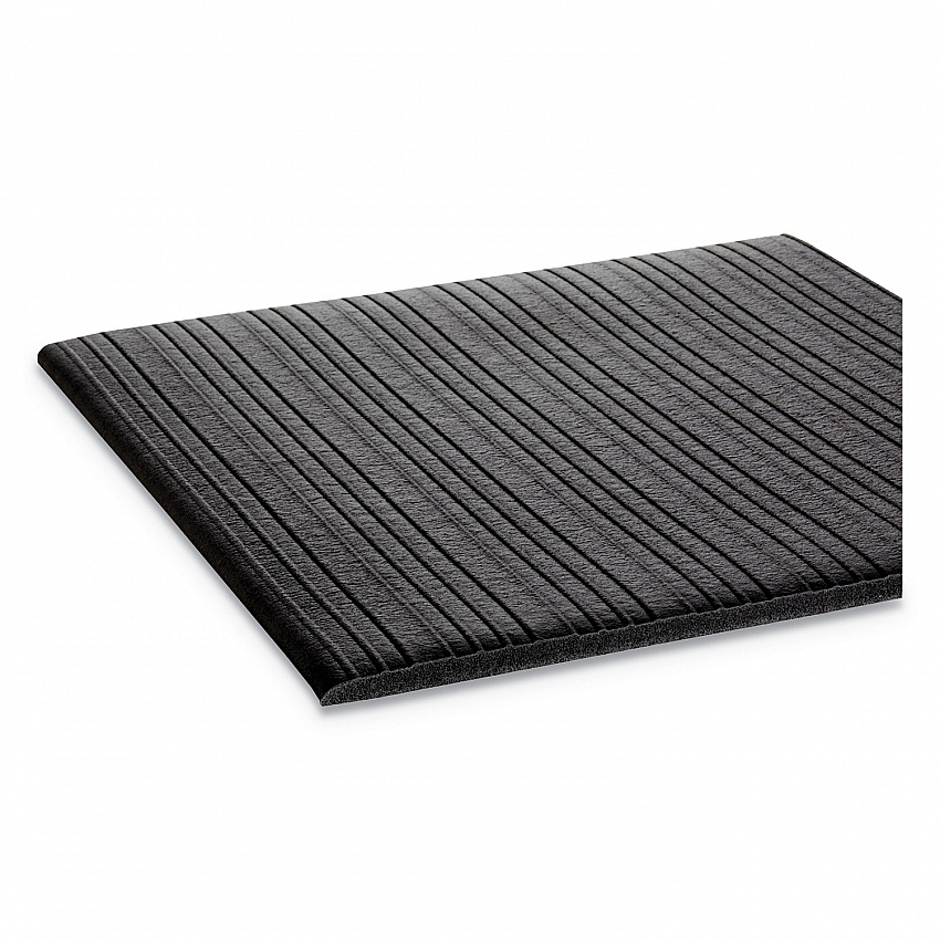Ribbed Vinyl Anti-Fatigue Mat, Rectangular, Black Ribbed Surface, 36" x 60" (FL3660BK)