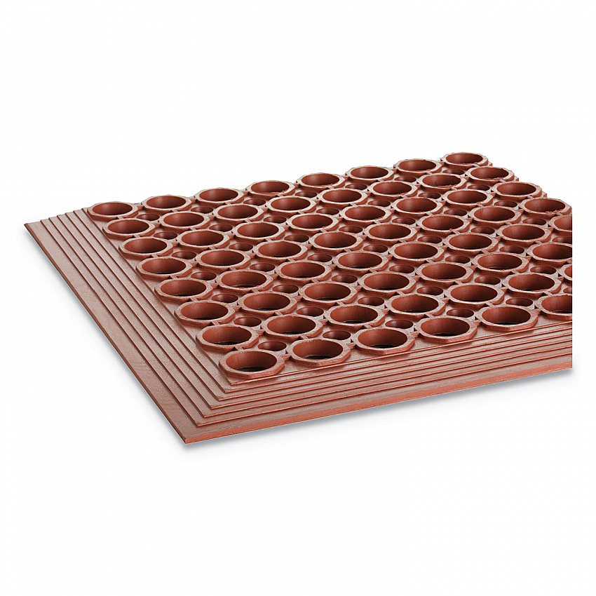 Grease-Resistant Safewalk-Light Wet/Oily Floor Anti-Fatigue Drainage Mat, 0.5" Thick, 36 x 60, Terra Cotta Perforated Surface (WSCT35TC)