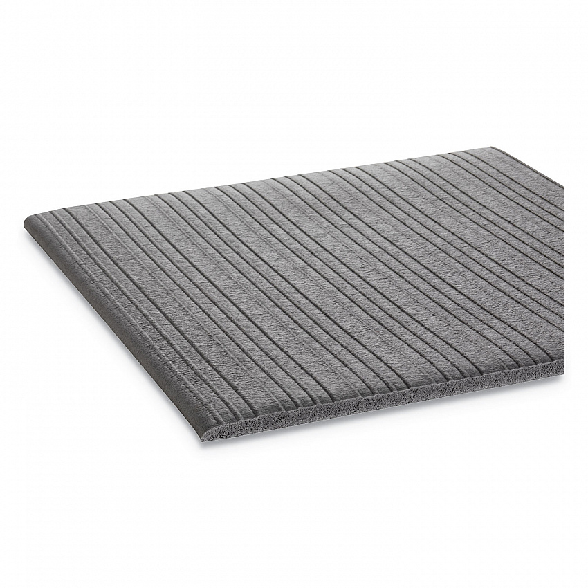 Ribbed Vinyl Anti-Fatigue Mat, Rectangular, Gray Ribbed Surface, 36" x 10 ft (FL3610GY)