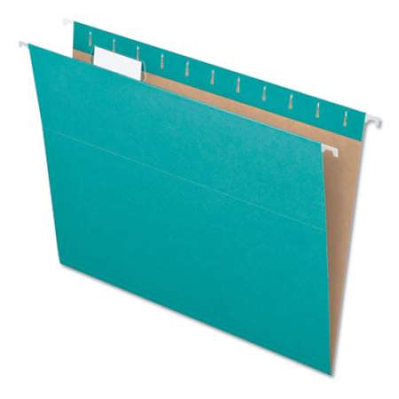 Pendaflex Colored Hanging Folders, Letter Size, 1/5-Cut Tab, Aqua, 25/Box (81616)