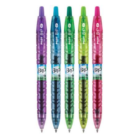 Pilot B2P Bottle-2-Pen Recycled Gel Pen, Retractable, Fine 0.7 mm, Assorted Ink and Barrel Colors, 5/Pack (36621)
