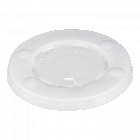 Straw-Slot Cold Cup Lids, Identification Buttons, Fits 10 oz Cold Cups, Plastic, Translucent, 2,000/Carton (L10BLN)