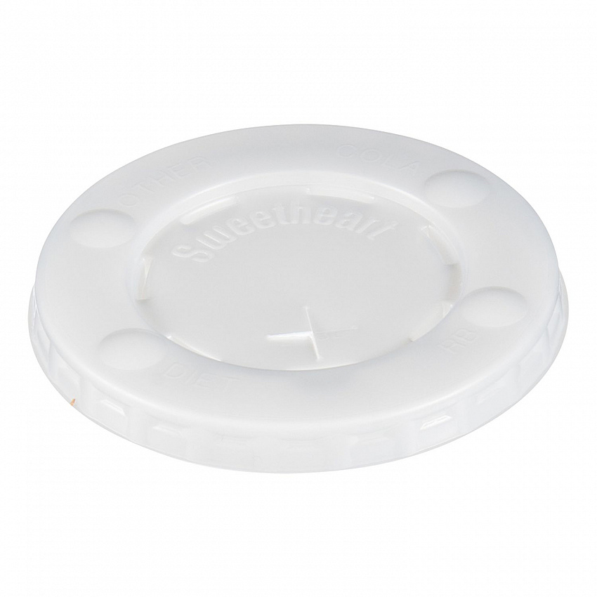 Straw-Slot Cold Cup Lids, Identification Buttons, Fits 10 oz Cold Cups, Plastic, Translucent, 2,000/Carton (L10BLN)