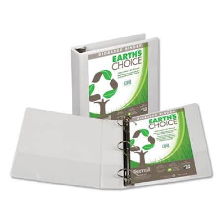 Samsill Earth's Choice Biobased D-Ring View Binder, 3 Rings, 2" Capacity, 11 x 8.5, White (16967)