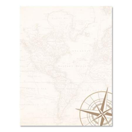 Astrodesigns Pre-Printed Paper, 24 lb, 8.5 x 11, Map and Compass, 50/Pack (91280)