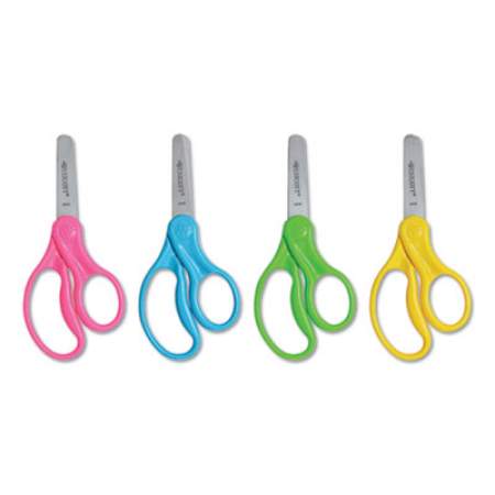 Westcott For Kids Scissors, Blunt Tip, 5" Long, 1.75" Cut Length, Assorted Straight Handles, 12/Pack (13140)