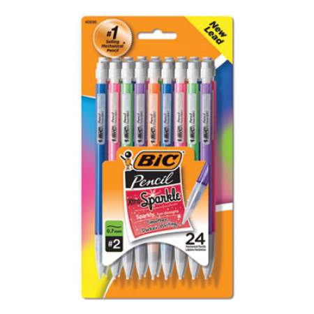 BIC Xtra-Sparkle Mechanical Pencil Value Pack, 0.7 mm, HB (#2.5), Black Lead, Assorted Barrel Colors, 24/Pack (MPLP241)