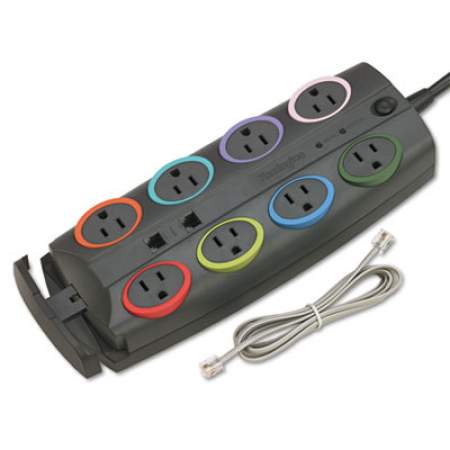 Kensington 8-Outlet Adapter Model Surge Protector, Black, 8 ft Cord, 3090 Joules (62691)