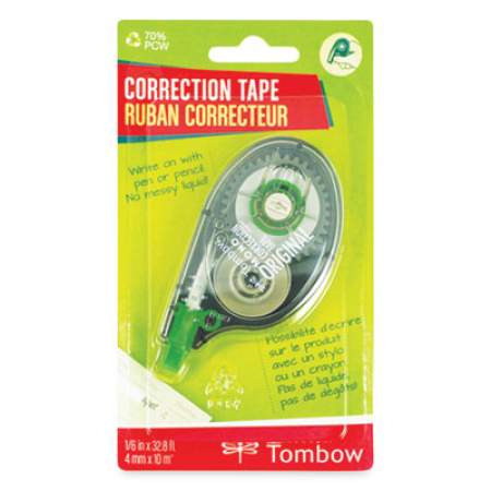 Tombow MONO Correction Tape, Non-Refillable, 1/6" x 394", White Tape (68620)