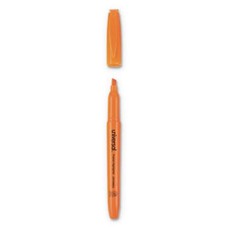 Universal Pocket Highlighters, Fluorescent Orange Ink, Chisel Tip, Orange Barrel, Dozen (08853)