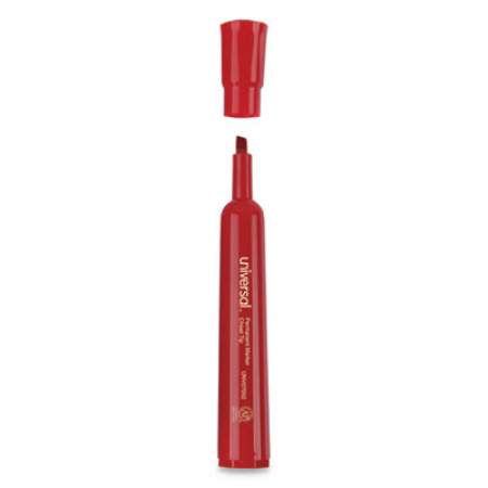 Universal Chisel Tip Permanent Marker, Broad Chisel Tip, Red, Dozen (07052)