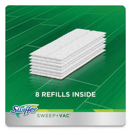 Swiffer Sweep + Vac Starter Kit with 8 Dry Cloths, 10" Cleaning Path, Green/Silver (92705KT)