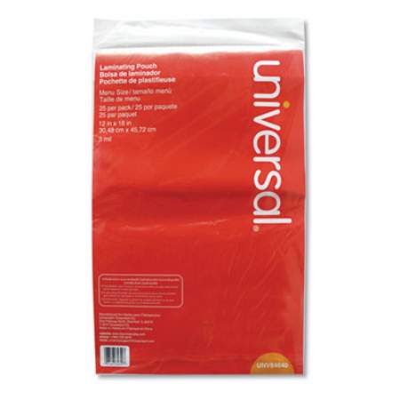 Universal Laminating Pouches, 3 mil, 18" x 12", Matte Clear, 25/Pack (84640)