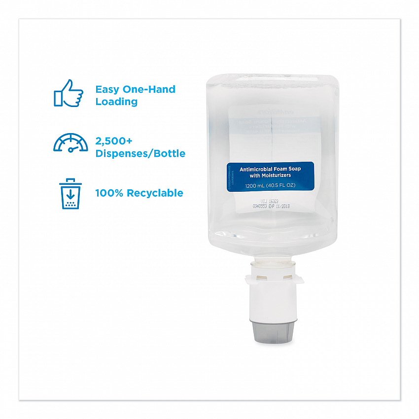 GP enMotion Automated Touchless Antimicrobial Foam Soap Refill, Unscented, 1,200 mL, 2/Carton (42818)