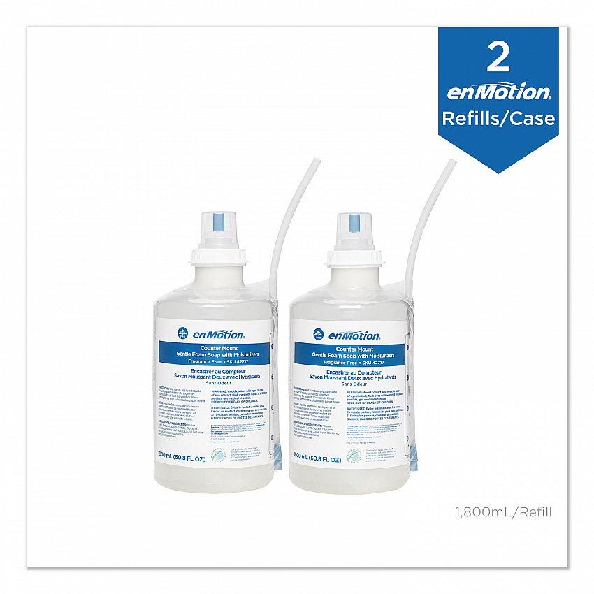 GP enMotion Counter Mount Foam Soap Refill, Fragrance-Free, 1,800 mL, 2/Carton (42717)