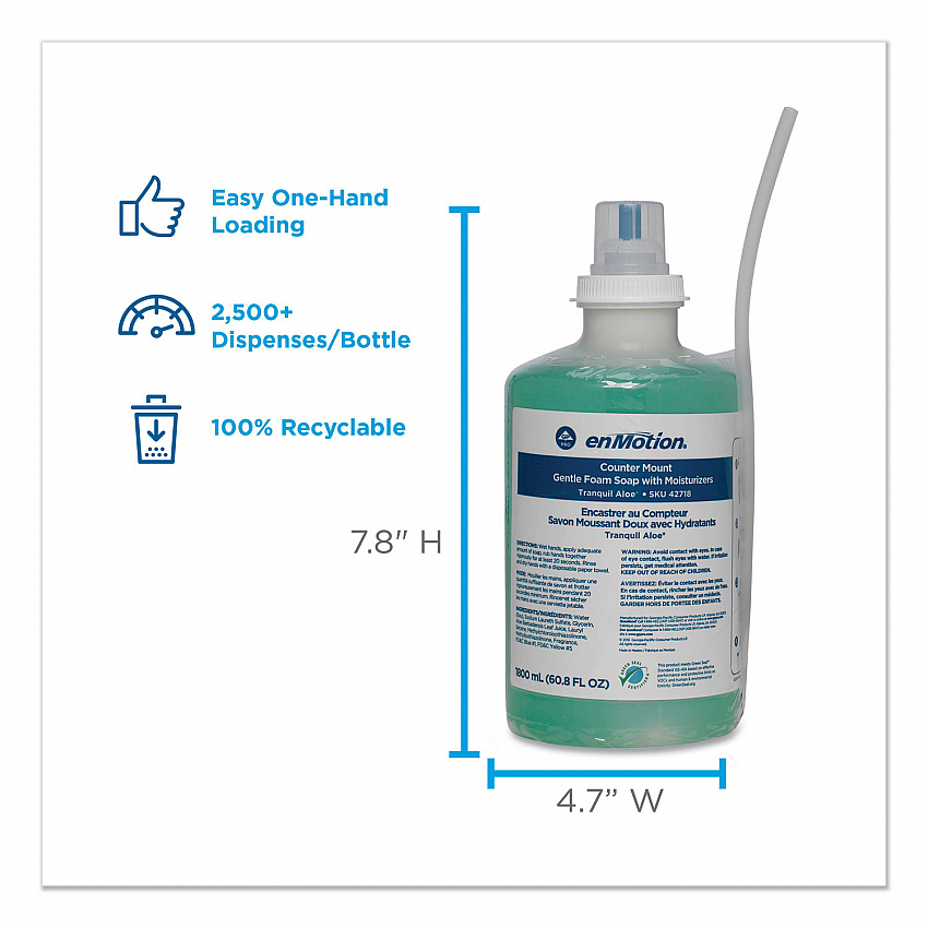 GP enMotion Counter Mount Foam Soap Refill, Tranquil Aloe Scent, 1,800 mL, 2/Carton (42718)