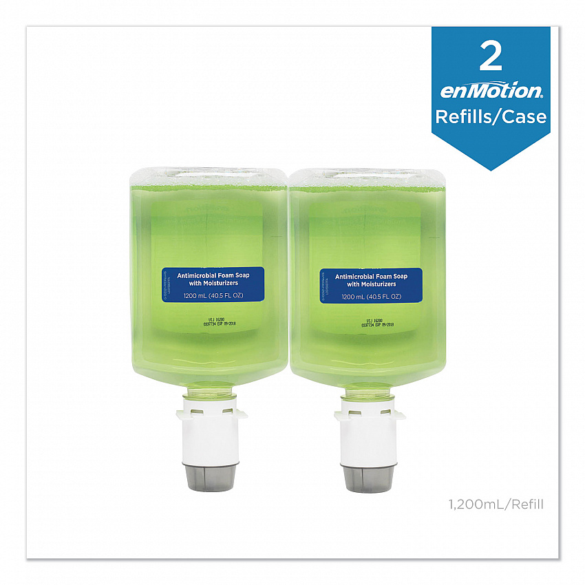 GP enMotion Automated Touchless Antimicrobial Foam Soap Refill, Tranquil Aloe Scent, 1,200 mL Bottle, 2/Carton (42819)