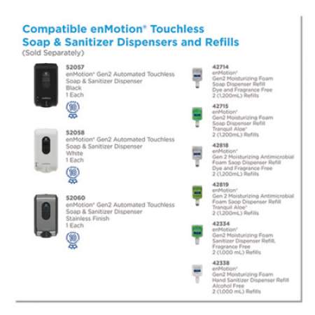 Georgia Pacific Professional GP enMotion High-Frequency-Use Foam Sanitizer Dispenser Refill, Fragrance-Free, 1,000 mL, Fragrance-Free, 2/Carton (42336)