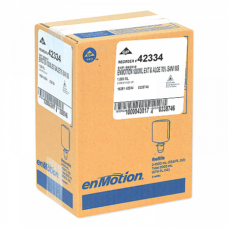 GP enMotion Gen2 Moisturizing Foam Hand Sanitizer Dispenser Refill, 1,000 mL, Fragrance-Free, 2/Carton (42334)