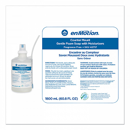 GP enMotion Counter Mount Foam Soap Refill, Fragrance-Free, 1,800 mL, 2/Carton (42717)