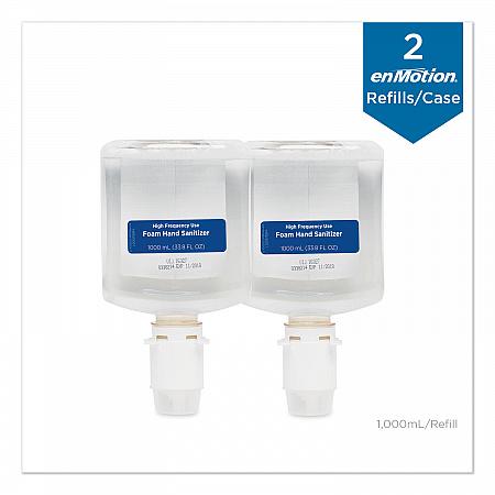 GP enMotion High-Frequency-Use Foam Sanitizer Dispenser Refill, 1,000 mL, Fragrance-Free, 2/Carton (42336)