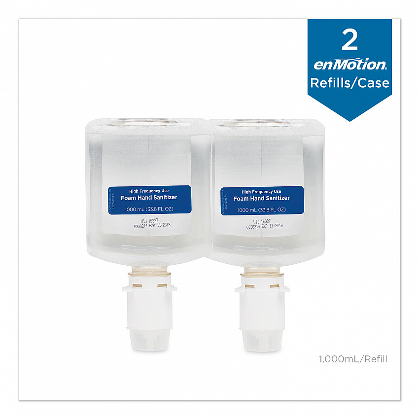 GP enMotion High-Frequency-Use Foam Sanitizer Dispenser Refill, 1,000 mL, Fragrance-Free, 2/Carton (42336)