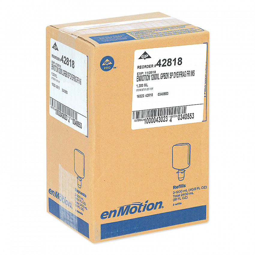 GP enMotion Automated Touchless Antimicrobial Foam Soap Refill, Unscented, 1,200 mL, 2/Carton (42818)