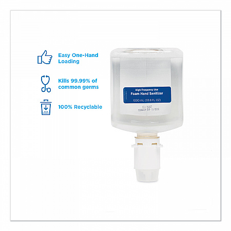 GP enMotion High-Frequency-Use Foam Sanitizer Dispenser Refill, 1,000 mL, Fragrance-Free, 2/Carton (42336)