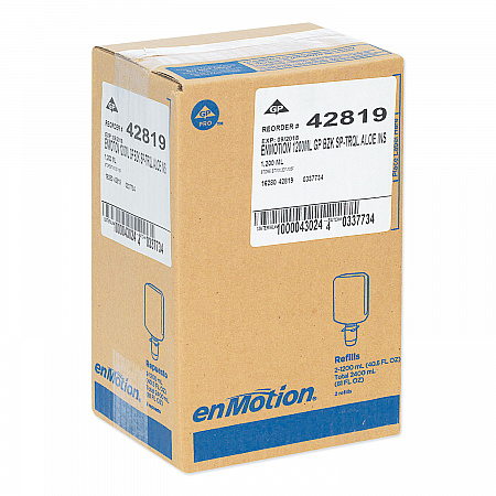 GP enMotion Automated Touchless Antimicrobial Foam Soap Refill, Tranquil Aloe Scent, 1,200 mL Bottle, 2/Carton (42819)