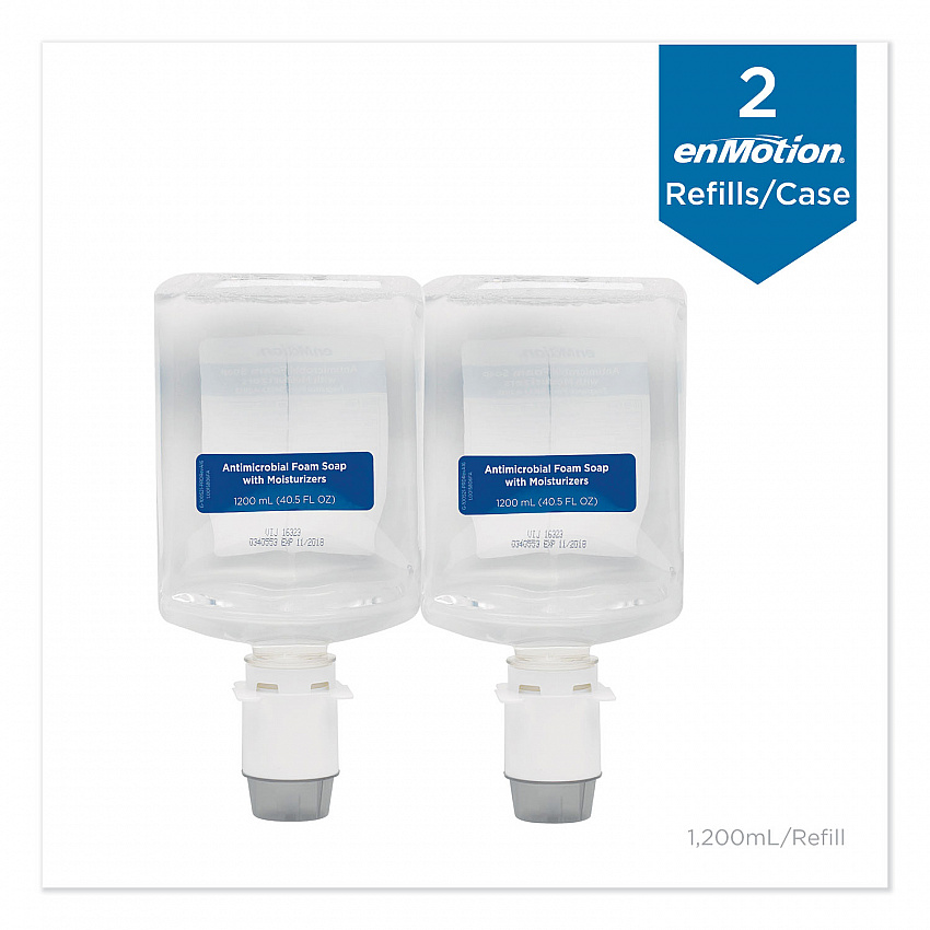 GP enMotion Automated Touchless Antimicrobial Foam Soap Refill, Unscented, 1,200 mL, 2/Carton (42818)