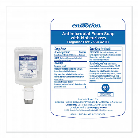 GP enMotion Automated Touchless Antimicrobial Foam Soap Refill, Unscented, 1,200 mL, 2/Carton (42818)