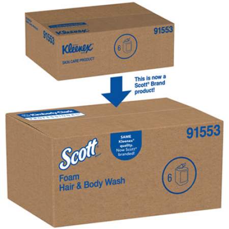 Scott Pro Foam Hair and Body Wash, Floral, 1,000 mL, Refill, 6/Carton (91553)