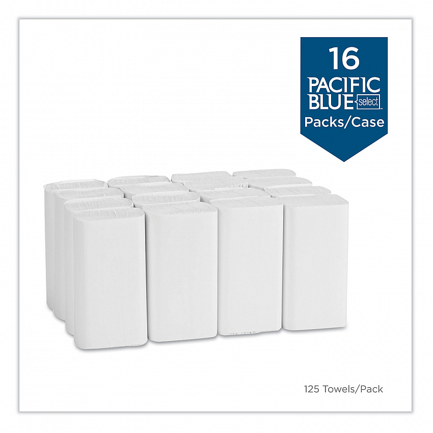 Pacific Blue Select Multi-Fold 2-Ply Paper Towel, 9.2 x 9.4, White, 125/Pack, 16 Packs/Carton (21000)