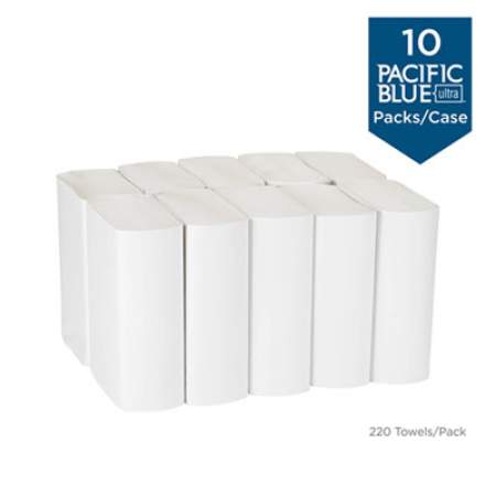 Georgia Pacific Professional Pacific Blue Ultra Folded Paper Towels, 10 1/5x10 4/5,White, 220/Pack, 10 Pks/CT (20887)