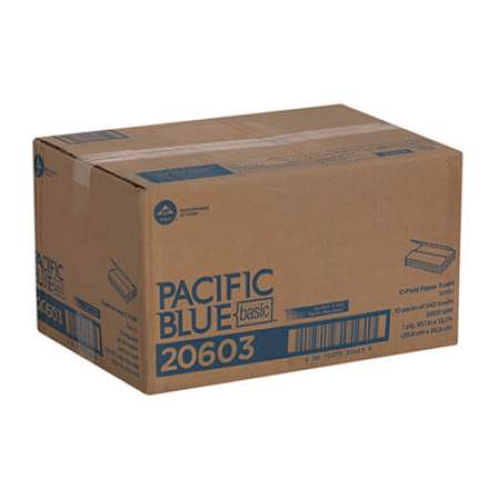 Georgia Pacific Professional Pacific Blue Basic C-Fold Paper Towels,10 1/10x13 1/5, White, 240/Pack,10 Pks/Ct (20603)