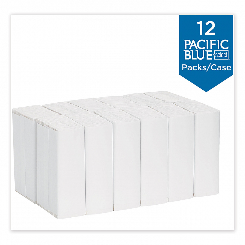 Pacific Blue Select C-Fold Paper Towels, 2-Ply, 10.1 x 12.7, White, 120/Pack, 12 Packs/Carton (23000)
