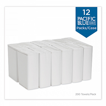 Pacific Blue Select C-Fold Paper Towel, 1-Ply, 10.1 x 10.1, White, 200/Pack, 12 Packs/Carton (20241)