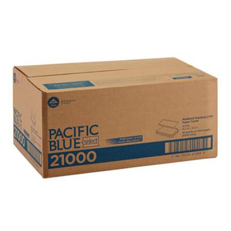Georgia Pacific Professional Blue Select Multi-Fold 2 Ply Paper Towel, 9 1/5 x 9 2/5, White,125/PK, 16 PK/CT (21000)