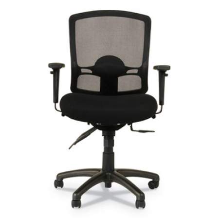 Alera Etros Series Mesh Mid-Back Petite Multifunction Chair, Supports Up to 275 lb, 17.16" to 20.86" Seat Height, Black (ET4017)