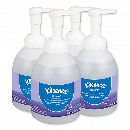 Reveal Ultra Moisturizing Foam Hand Sanitizer, 18 oz Bottle, Fragrance-Free, 4/Carton (45826CT)