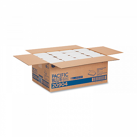 Pacific Blue Basic S-Fold Paper Towels, 1-Ply, 10.25 x 9.25, White, 250/Pack, 16 Packs/Carton (20904)